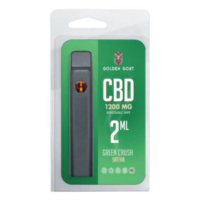 Golden Goat CBD Rechargeable Vape Device 1200MG, Green Crush (Sativa)