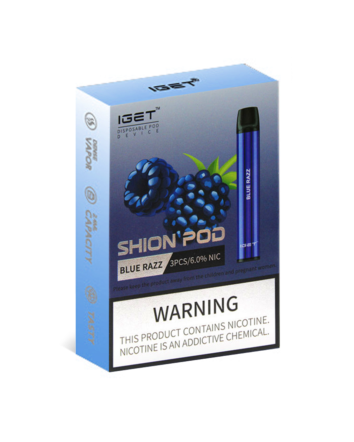 Blue Razz 600 Puffs Disposable 3 x IGET Shion - Image 2