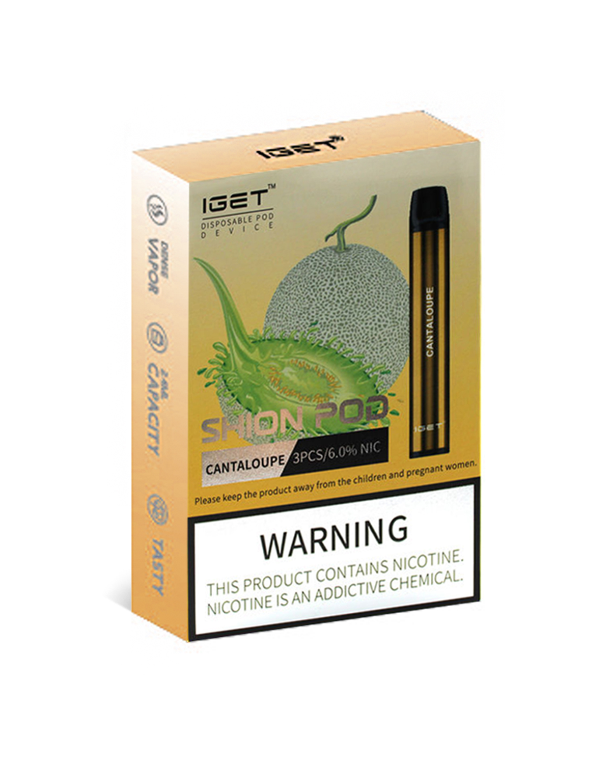Cantaloupe 600 Puffs Disposable 3 x IGET Shion - Image 2
