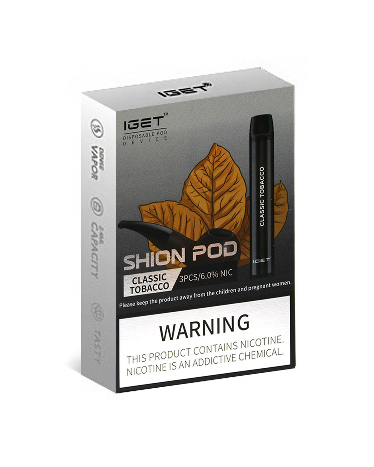 Classic Tobacco 600 Puffs Disposable 3 x IGET Shion - Image 2