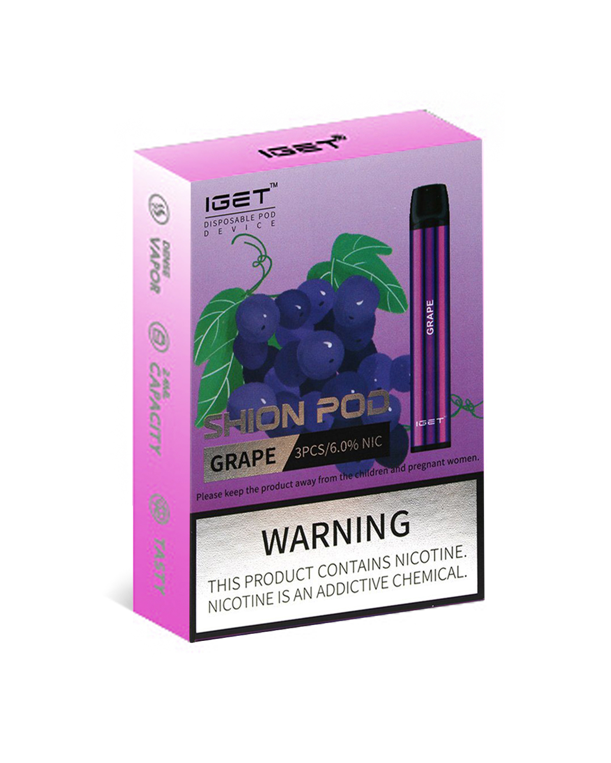 Grape 600 Puffs Disposable 3 x IGET Shion - Image 2
