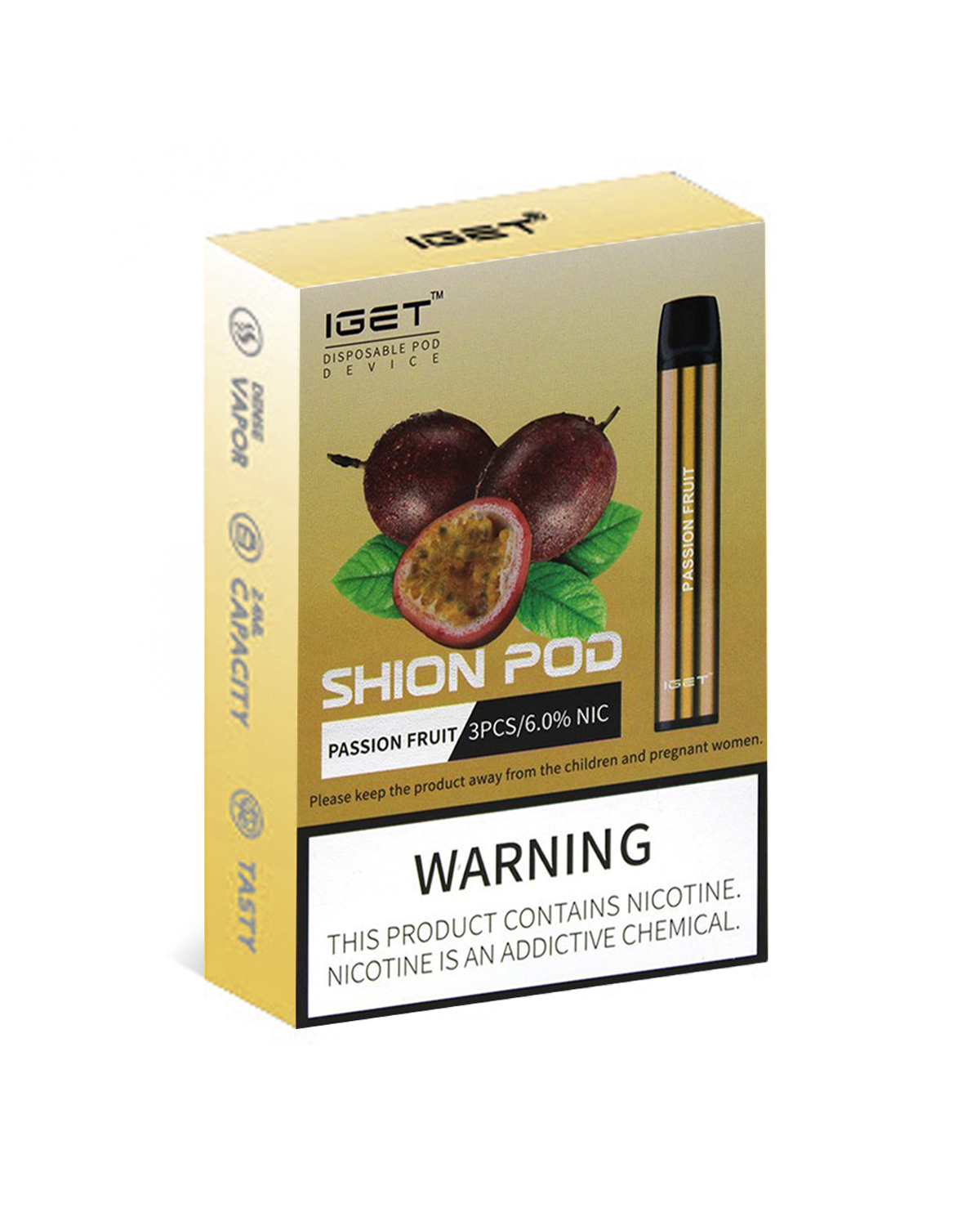 Passion Fruit 600 Puffs Disposable 3 x IGET Shion - Image 2