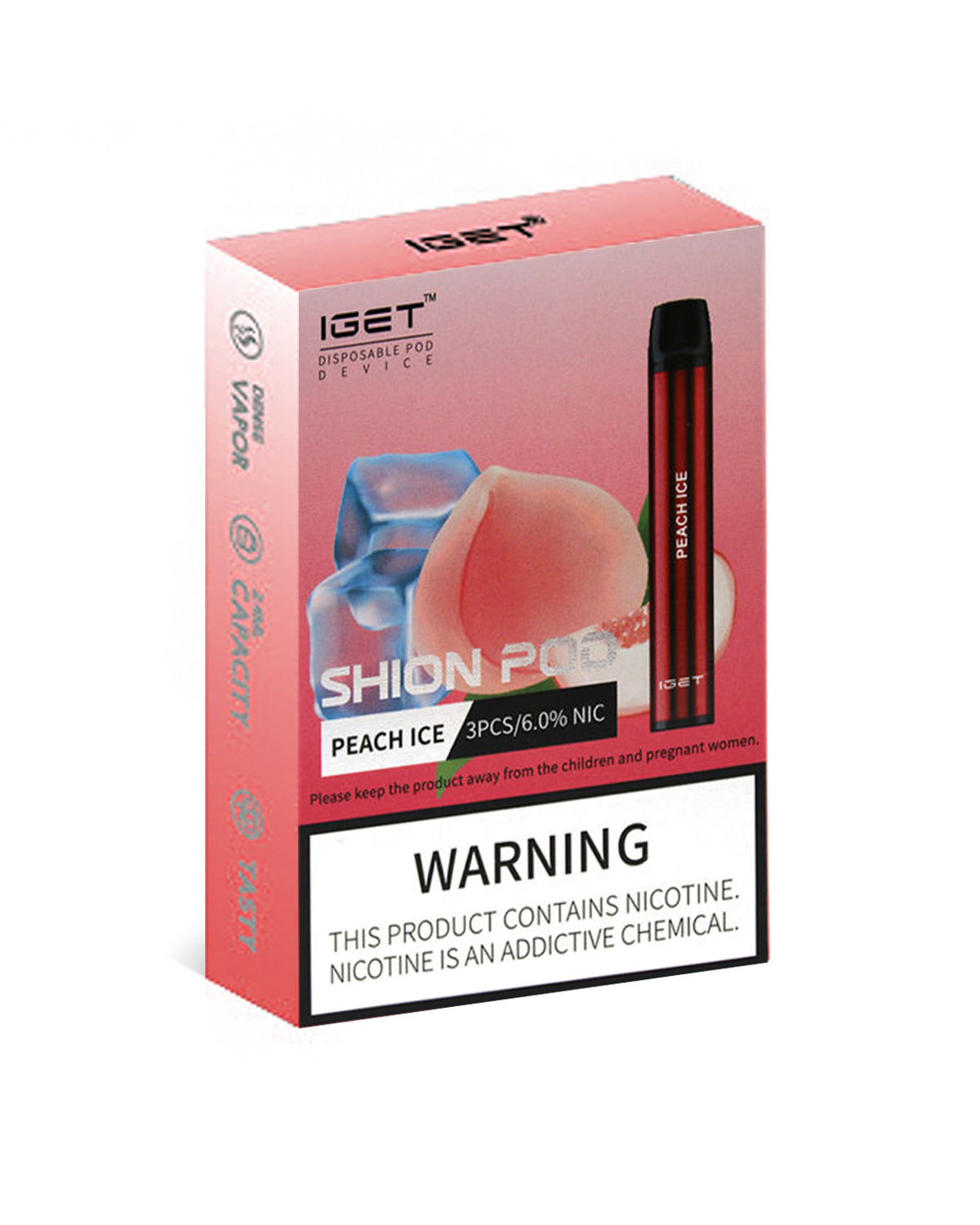 Peach Ice 600 Puffs Disposable 3 x IGET Shion - Image 2