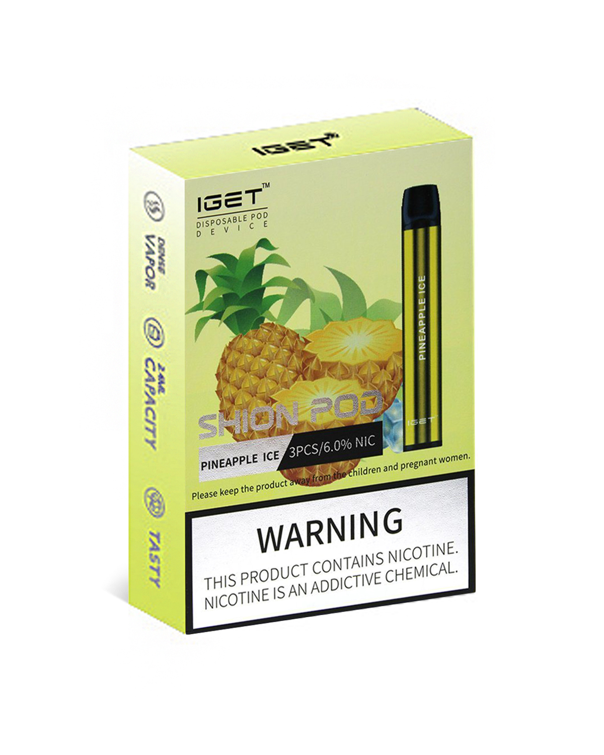 Pineapple Ice 600 Puffs Disposable 3 x IGET Shion - Image 2