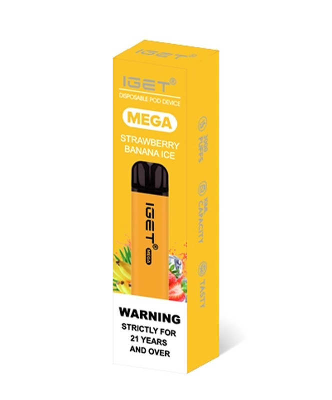 Strawberry Banana Ice 3500 Puffs Disposable Vape IGET Mega - Image 2