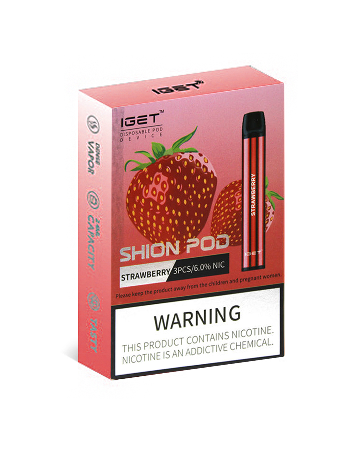 Strawberry 600 Puffs Disposable 3 x IGET Shion - Image 2